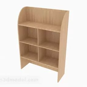 Brown Wooden Display Cabinet V5 3d model