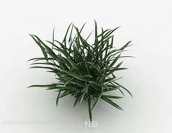 Grass Plant Square Potted 3d model