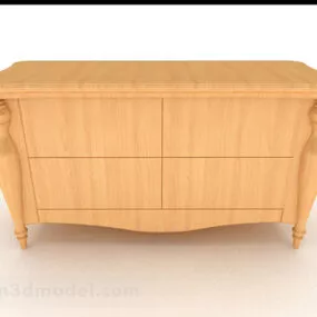 Yellow Wooden Tv Cabinet V16 3d model