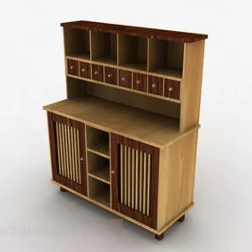 Wooden Brown Locker 3d model