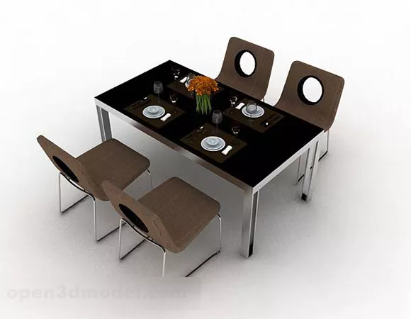 Simple Dining Table And Chair V2 3d model Simple Dining Table And Chair V2 3d model