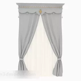 Windows Grey Curtain 3d model