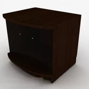 Brown Wooden Locker V3 3d model
