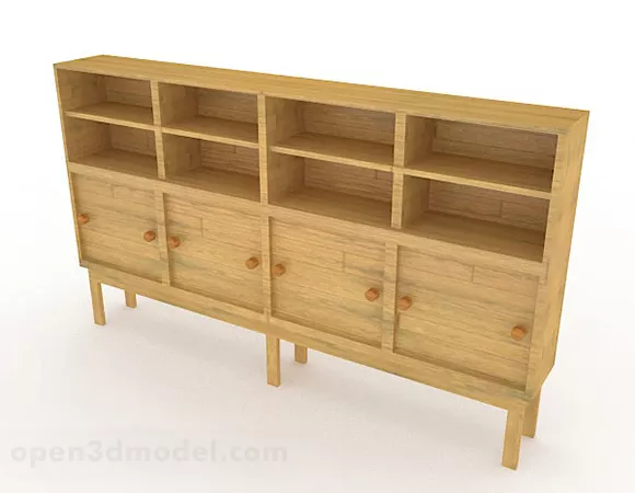 Yellow Wooden Display Cabinet V3 3d model Yellow Wooden Display Cabinet V3 3d model