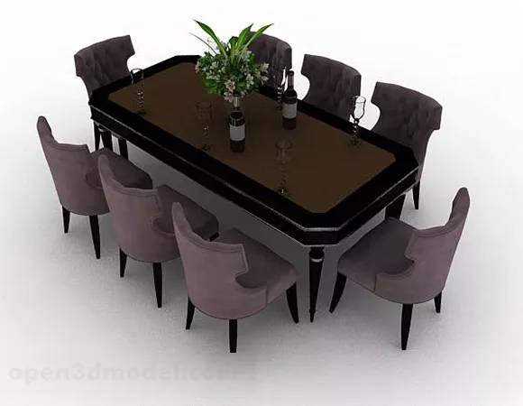 European Simple Dining Table And Chair V1 3d model European Simple Dining Table And Chair V1 3d model