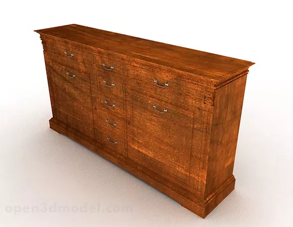 Brown Wooden Entrance Cabinet V5 3d model Brown Wooden Entrance Cabinet V5 3d model