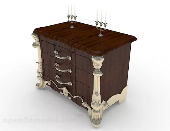 European Style Wooden Cabinet V3 3d model European Style Wooden Cabinet V3 3d model