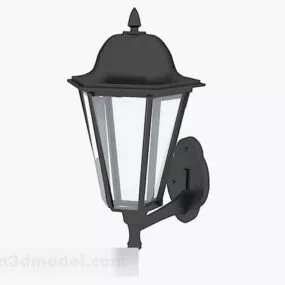 European Style Black Garden Lamp V2 3d model