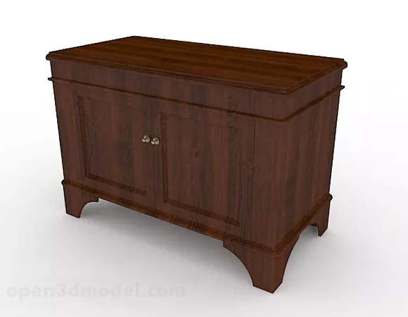 Brown Wooden Bedside Table V14 3d model Brown Wooden Bedside Table V14 3d model