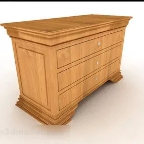 Yellow Wooden Porch Cabinet V5 3d model