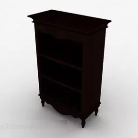 Brown Wooden Display Cabinet V6 3d model
