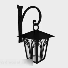 Black Garden Lamp V4 3d model