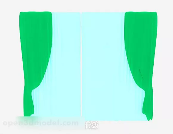 Green Curtain V4 3d model Green Curtain V4 3d model