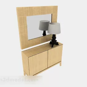 Yellow Wooden Dresser V1 3d model
