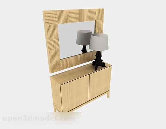 Yellow Wooden Dresser V1 3d model Yellow Wooden Dresser V1 3d model