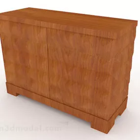 Yellow Wooden Porch Cabinet V6 3d model