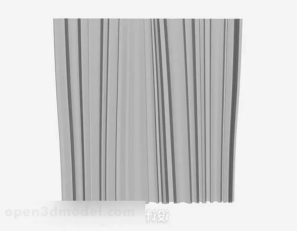 Gray Simple Curtain V2 3d model Gray Simple Curtain V2 3d model