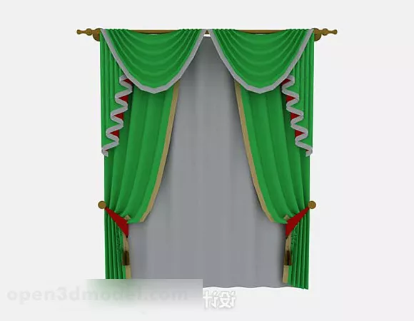 Green Home Curtains V1 3d model Green Home Curtains V1 3d model
