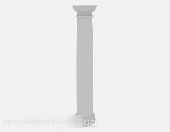 Chinese Style Gray Pillar 3d model Chinese Style Gray Pillar 3d model