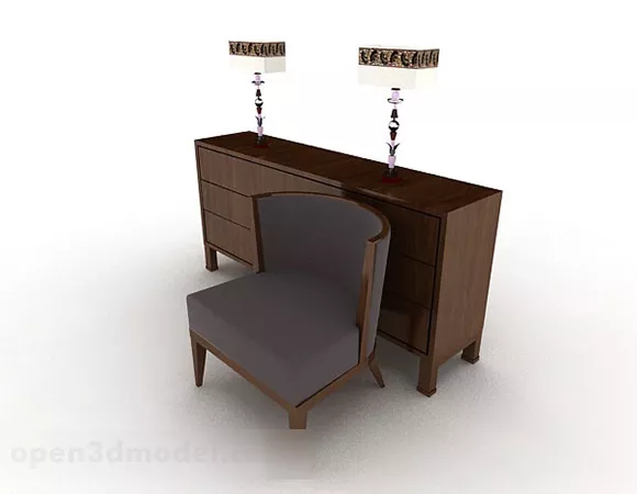 Wooden Brown Home Chair 3d model Wooden Brown Home Chair 3d model