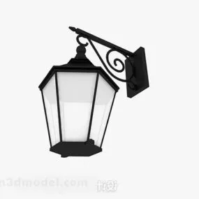 Black Garden Lamp V5 3d model