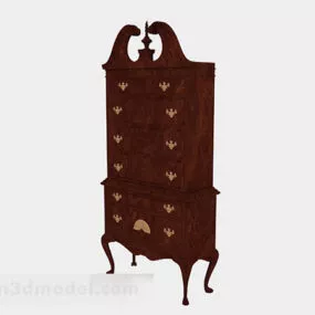 European Style Wooden Cabinet V4 3d model