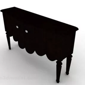 Dark Brown Wooden Tv Cabinet V4 3d model