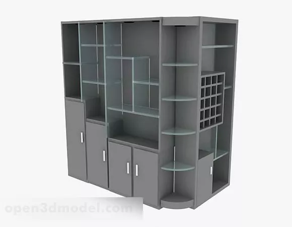 Gray Display Cabinet V8 3d model Gray Display Cabinet V8 3d model