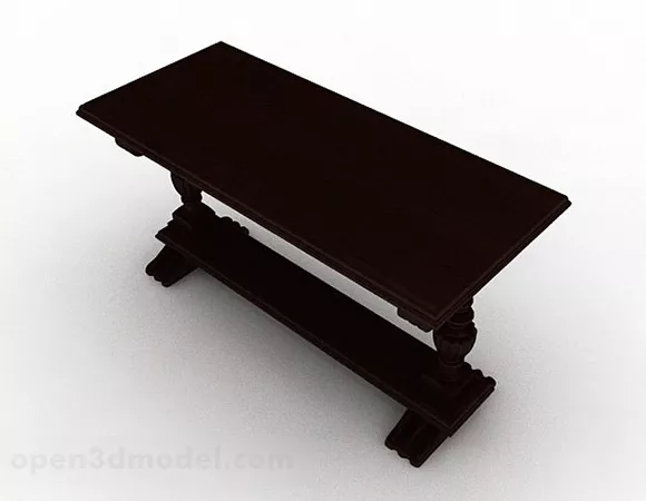 Wooden Brown Desk V3 3d model Wooden Brown Desk V3 3d model