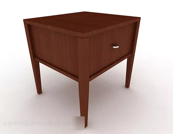 Brown Wooden Simple Bedside Table V3 3d model Brown Wooden Simple Bedside Table V3 3d model