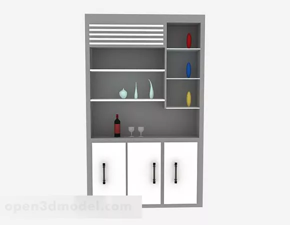 Gray Display Cabinet V9 3d model Gray Display Cabinet V9 3d model
