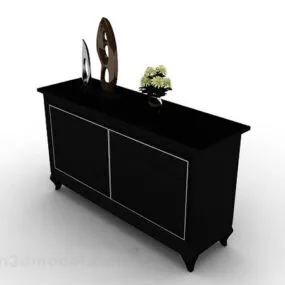 Black Minimalist Office Cabinet V1 3d model