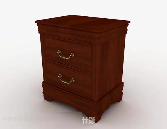 European Brown Bedside Table V2 3d model European Brown Bedside Table V2 3d model