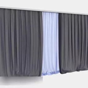 Gray Curtain V14 3d model