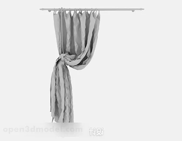 Gray Curtain V15 3d model Gray Curtain V15 3d model
