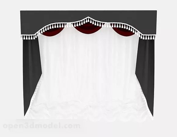 White Curtain V1 3d model White Curtain V1 3d model