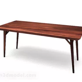 Wooden Brown Desk V4 3d model