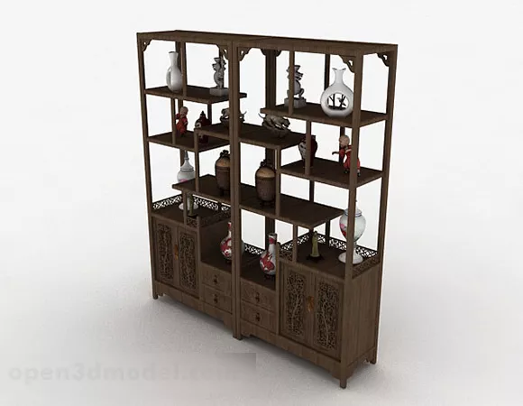 Chinese Style Wooden Display Cabinet V5 3d model Chinese Style Wooden Display Cabinet V5 3d model