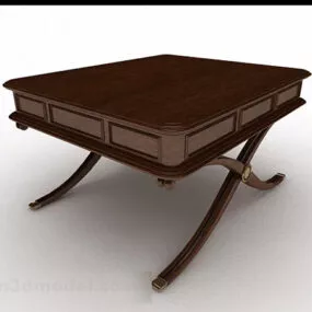 Brown Wooden Dining Table V5 3d model