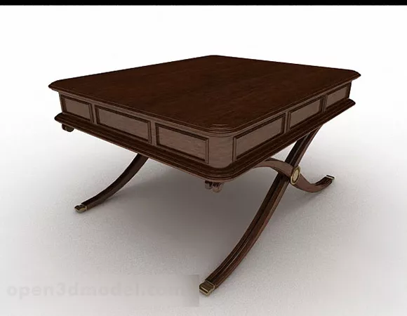 Brown Wooden Dining Table V5 3d model Brown Wooden Dining Table V5 3d model