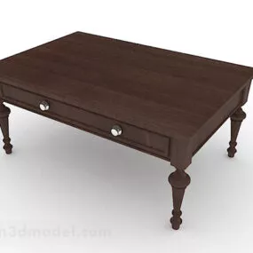 Wooden Brown Coffee Table V2 3d model