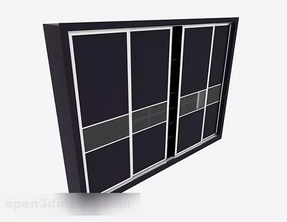 Wardrobe Three Doors, Drawers Combine 3d model
