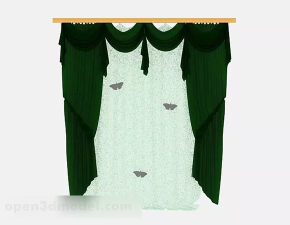 Green Curtain V5 3d model Green Curtain V5 3d model