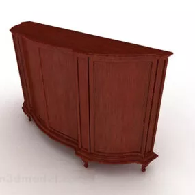 Brown Wooden Office Cabinet V18 3d model