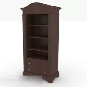 Brown Wooden Display Cabinet V10 3d model