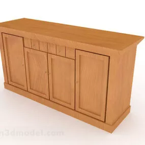 Wooden Yellow Entrance Cabinet V1 3d model