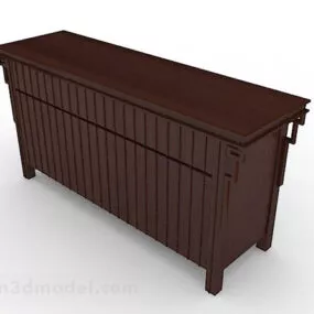 Brown Wooden Tv Cabinet V34 3d model