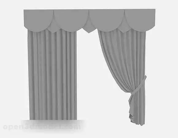 Gray Home Curtains V3 3d model Gray Home Curtains V3 3d model