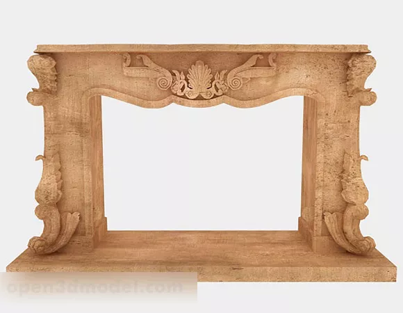 Yellow Fireplace V1 3d model Yellow Fireplace V1 3d model