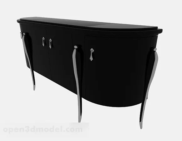 Black Wooden Office Cabinet V4 3d model Black Wooden Office Cabinet V4 3d model
